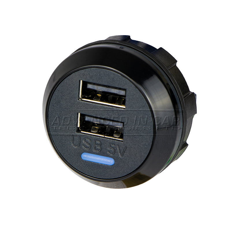 Dual Rear Fitting 5V (3A) Vehicle USB Charger Kit