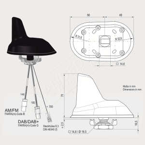 SharkFin Antenna – Digital Radio (DAB / DAB+) / FM